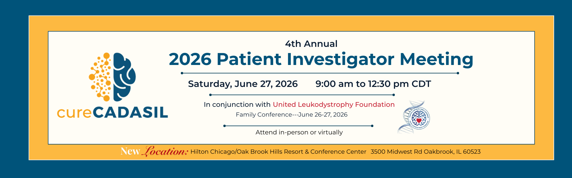 2026 cureCADASIL Patient-Investigator Meeting Banner
